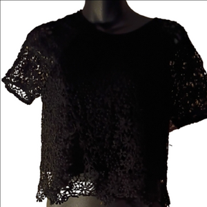 Witchy Core Black Crochet Crop Top By Forever 21. Size Small.